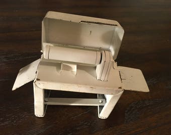 Vintage tin dollhouse iron steamer