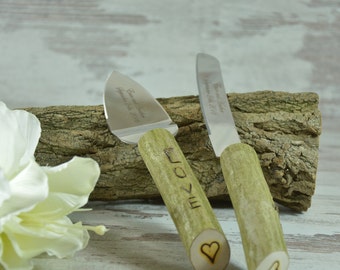 Wedding Cake Server and Knife Rustic Wedding Cake Serving Set Wedding Cake Server Set Wedding Knife Set Cutting Set Personalized Cake Server