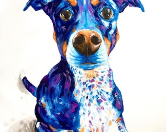Pet Portrait | Pet Art by Aidan Weichard | Original Painting on Canvas | Abstract Animal Art | Dog Painting | Memorial Art | Dog Portrait