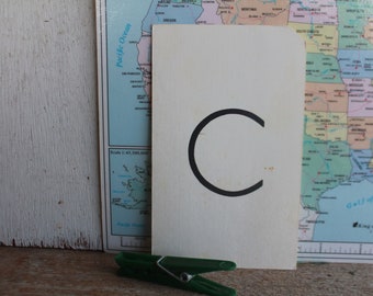 Vintage 1975 Schoolhouse Flash Card // Letter Cc // Milton Bradley ABC Flash Cards