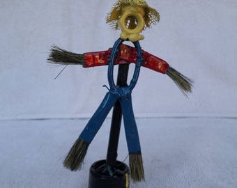 Fall welded metal scarecrow figurine