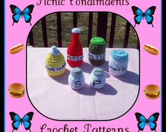 Picnic Condimdents Crochet Patterns