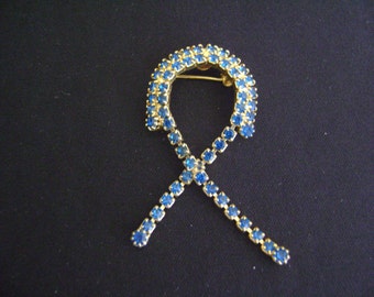 Blue Rhinetones Scarf Brooch