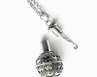 On Sale! Sterling Silver Necklace - Oil Bottle Pendant