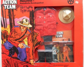Vintage 1976 GIJOE RCMP Uniform, Schildkrot (Germany) Kanadische Bundespolizei, Royal Canadian Mounted Police, Mountie