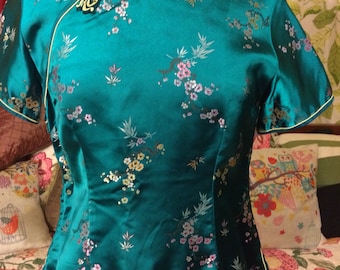 Retro Classic Asian Satin Top