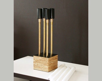 Modern Candelabra Brass Black Candlesticks Candelabra Dinner Lighting Industrial Candle Holder Urban Decor Boho Chick Industrial Candelabra