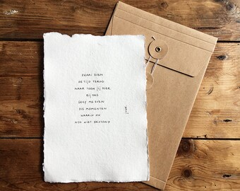 With us | Poem on cotton paper