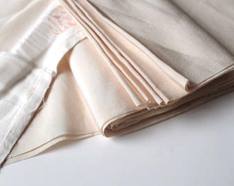 Vintage Cream Silk Kimono Fabric unused bolt by the yard Undyed Original Natural Silk Cream Ivory Chirimen Crepe 100% silk OFF the bolt