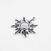 BD66 - Mayan Sun pendant charm silver Vintage 29mm X 25mm