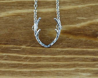 Silver Antler Necklace