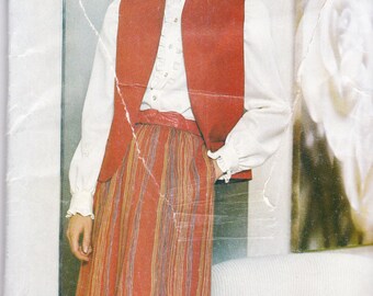 See and Sew 5074 CLEARANCE Vintage Pattern Womens Vest and Straight Skirt Size 8,10,12 UNCUT
