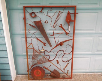 Rusty metal garden art gate