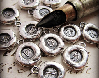 Small Initial Wax Seal Charm - Personalized letter of your choice - M125