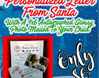 Personalized Letter & Glossy Autographed Photo Mailed From Santa! FREE SHIPPING