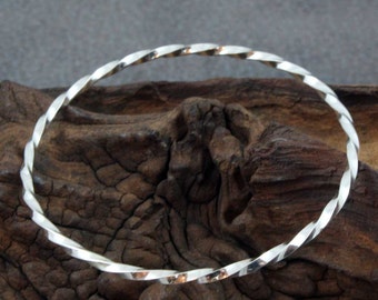 Twisted Sterling Silver Bangle