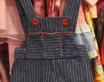 70s Baby Overalls 6/9 Months
