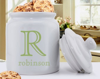 Monogram Cookie Jar - Personalized Cookie Jar - Single Initial Ceramic Cookie Jar - Gifts for Mom - Gifts for Her - GC1077