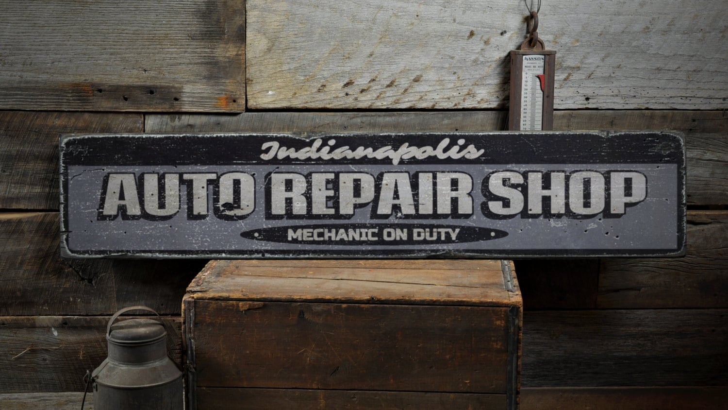 Auto Repair Shop Wood Sign Custom Car Location City Name