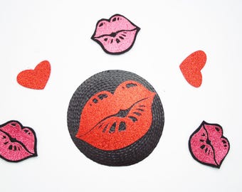 Glitter Lips fascinator - kiss kiss fascinator - bridesmaid accessory - fun fascinator