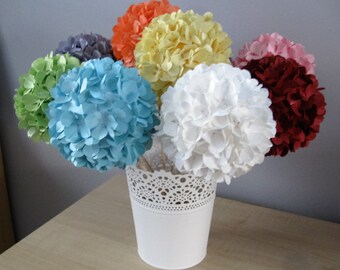 Hand Crafted Single Paper Hydrangeas Can be made in any colour choice **Free P&P**