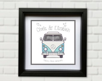 Custom Personalised VW Camper Picture - Gift. Wedding. Dubfest.