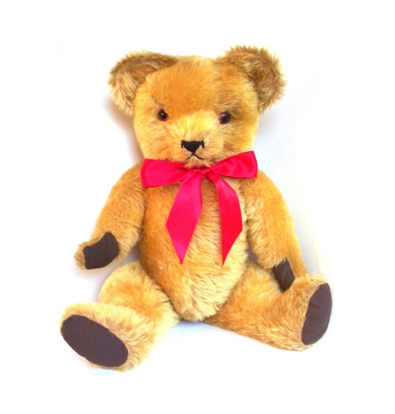 Rare Vintage Honey Gold Mohair Tara Toys Teddy Bear 22.5