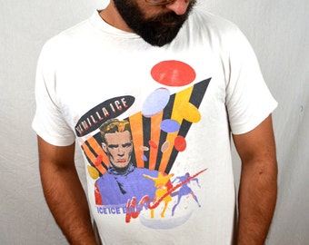 Vintage RARE 80s Vintage Vanilla Ice 1990 early 90's rap hip hop Concert Tour Tee Shirt Tshirt