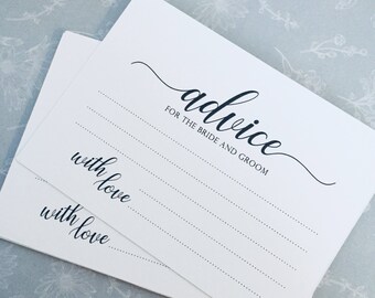 10x Wedding Advice for the Bride and Groom - Advice Cards