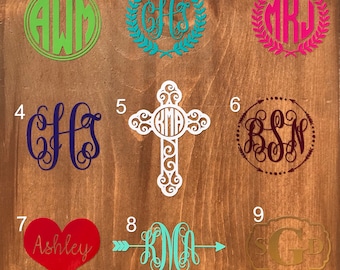 Monogram decals for cups/mugs/Yeti/Rtic/cars/phones FREE SHIPPING!