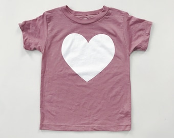 MAUVE HEART - Gray Tri-blend T-Shirt- Baby and Toddler