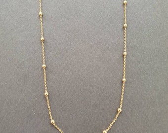 satellite beaded ball chain necklace, 2mm ball beads, in 2 colors, 925 sterling silver