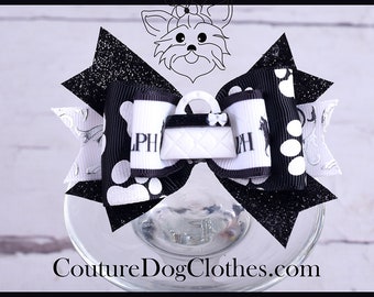 Medium Dog Bow / Designer Dog Bow / Dog Hair Bow / Designer Hair Bow / Dog Clothes / Dog Bows / Dog Boutique / Couture Dog Clothes