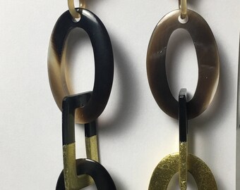 Lacquer Gold link earrings