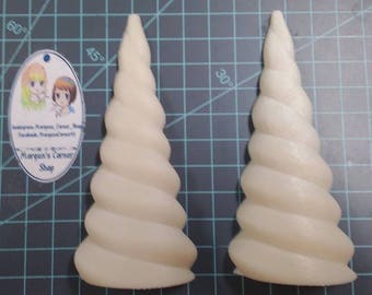 Unicorn Horn 2-Part Plastic Mold, unicorn mold, bath bomb mold, soap mold, horn mold, resin mold, fantasy mold, unicorn horn, 2 part mold