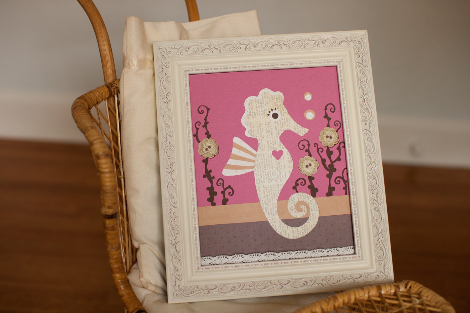 SEAHORSE WALL DECOR Seahorse coastal art print beach house
