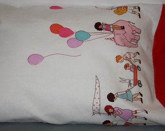 Micheal Miller Children at Play on Parade Travel/Toddler Pillowcase