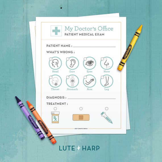 Doctor Forms Printable Kids Pretend Play Doctor Dramatic
