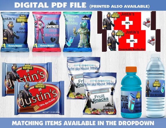 fortnite party digital file fortnite chip bags - fortnite download chip
