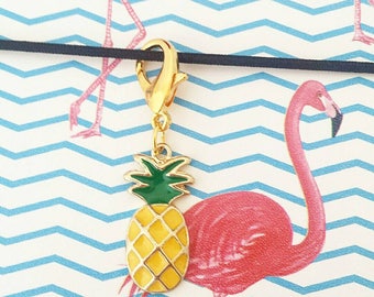 Pineapple Planner Charm, Stitch Marker, Zipper Pull