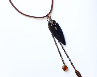 Black Obsidian Arrowhead Choker