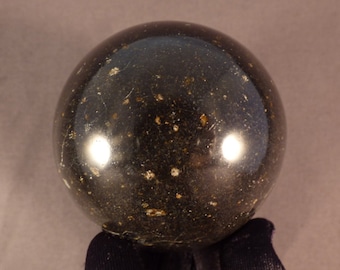 Madagascan Black Basalt Sphere - 63mm, 413g