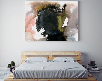 Black gold and pink abstract art print Expansion by Jules Tillman Fine Art Painting. Modern watercolor wall art. Dramatic Scandi inspired