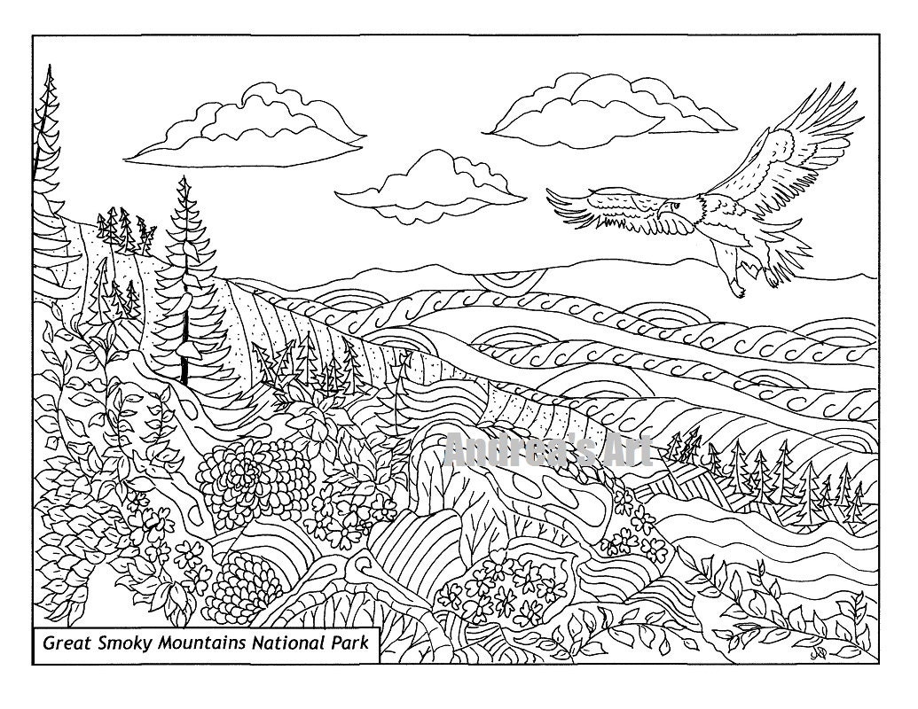 Great Smoky Mountains National Park coloring page animals