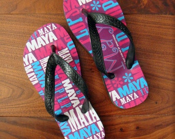 Gifts for Girls. Personalised Flip Flops for Children. Free Uk Shipping