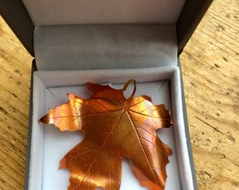Copper Maple Leaf brooch