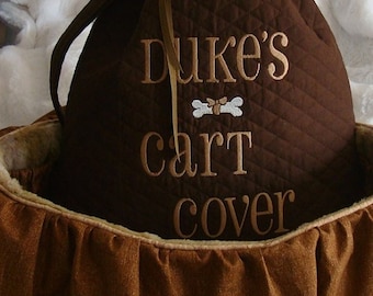 Dog Cart Cover - Shopping Cart Cover - Dogs - Pets - Faux Fur Seat - Includes Tote - Embroidered Personalization