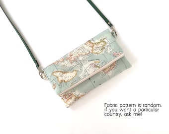 Map bag, world map clutch, mint bag, map crossbody bag, worldmap bag, map gifts- Mapamundi