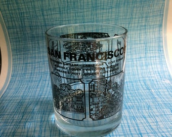 Vintage San Francisco souvenir rocks glass.