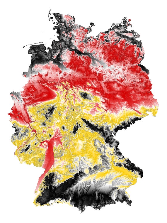 description topographic map of germany